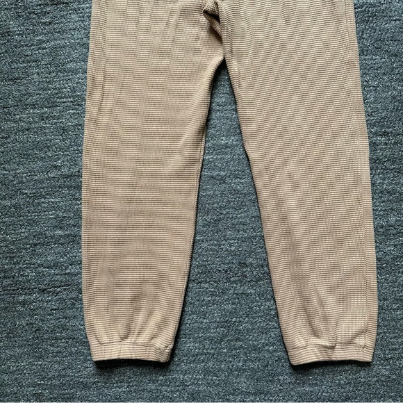 Reformation Pants Women Medium Tan Waffle Joggers Sweatpants Organic Cotton USA - Picture 10 of 15